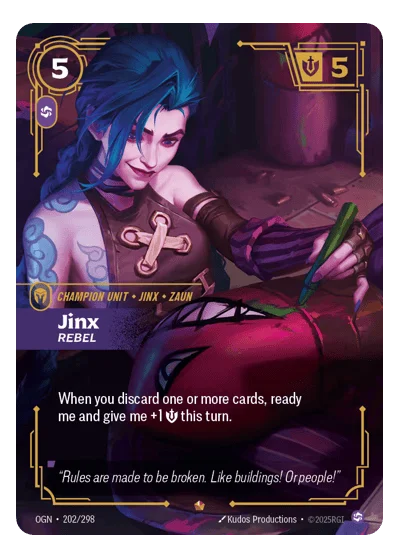 Jinx, Rebel OGN-202 Riftbound Chase Card