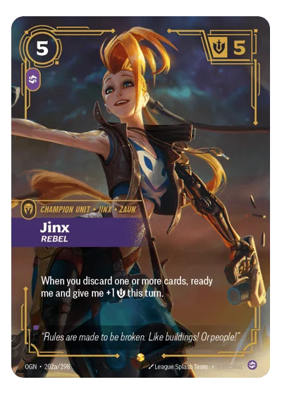 Jinx, Rebel OGN-202a Riftbound TCG