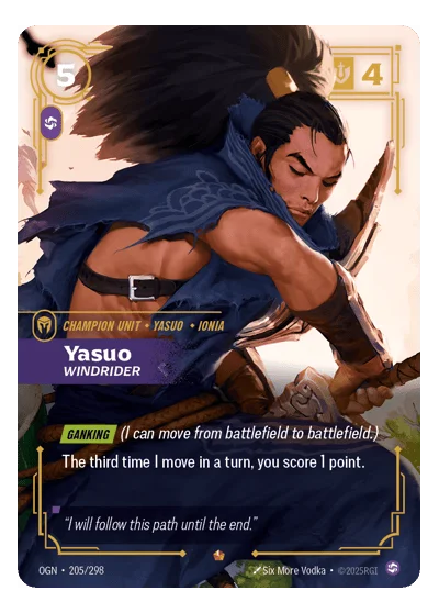 Yasuo, Windrider OGN-205 Riftbound TCG