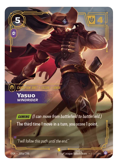Yasuo, Windrider OGN-205a Riftbound TCG