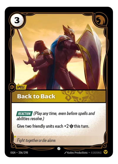 Back To Back OGN-206 Common Origins Riftbound TCG Card