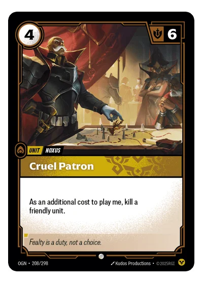Cruel Patron OGN-208 Riftbound TCG