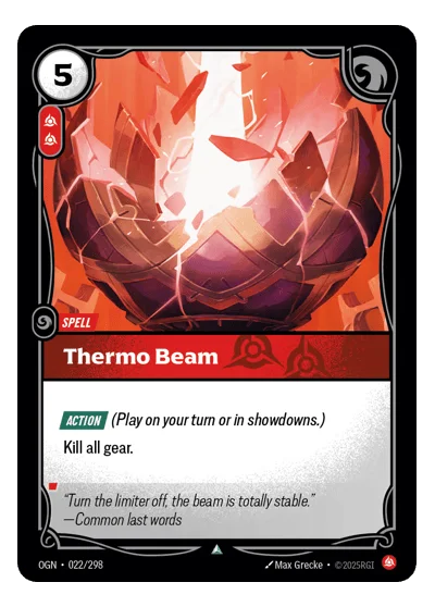 Thermo Beam OGN-22 Uncommon Origins Riftbound TCG Card