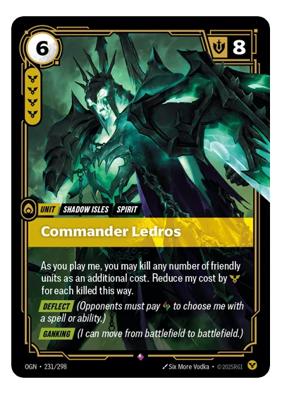 Commander Ledros OGN-231 Rare Origins Riftbound TCG Card
