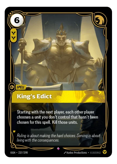 King's Edict OGN-237 Rare Origins Riftbound TCG Card