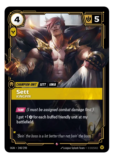 Sett, Kingpin OGN-240 Rare Origins Riftbound TCG Card