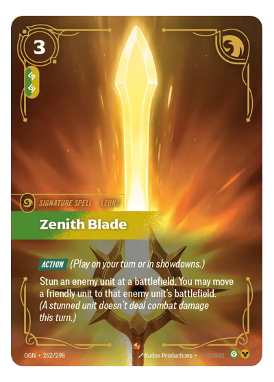 Zenith Blade OGN-262 Epic Origins Riftbound TCG Card
