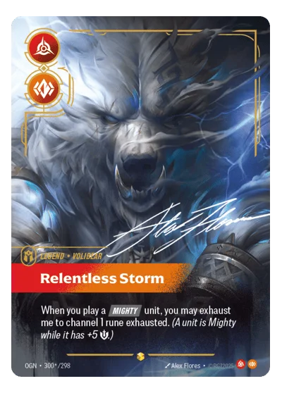 Relentless Storm OGN-300* Riftbound Chase Card
