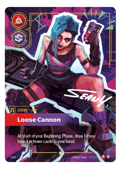 Loose Cannon OGN-301* Riftbound Chase Card