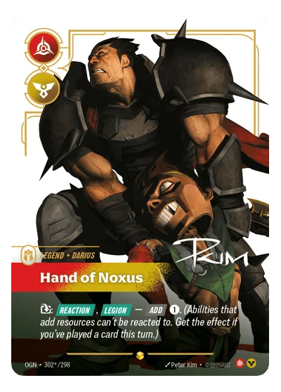Hand Of Noxus OGN-302* Riftbound Chase Card