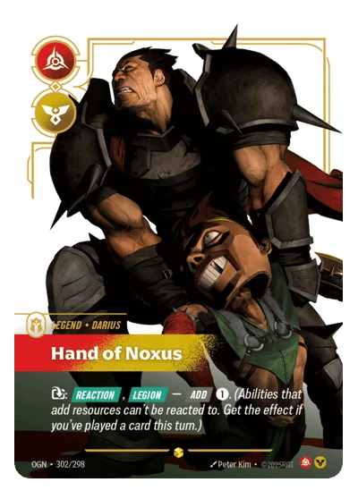 Hand Of Noxus OGN-302 Riftbound Chase Card