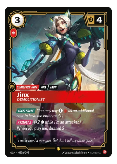 Jinx, Demolitionist OGN-30a Riftbound TCG