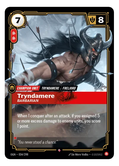 Tryndamere, Barbarian OGN-34 Riftbound TCG