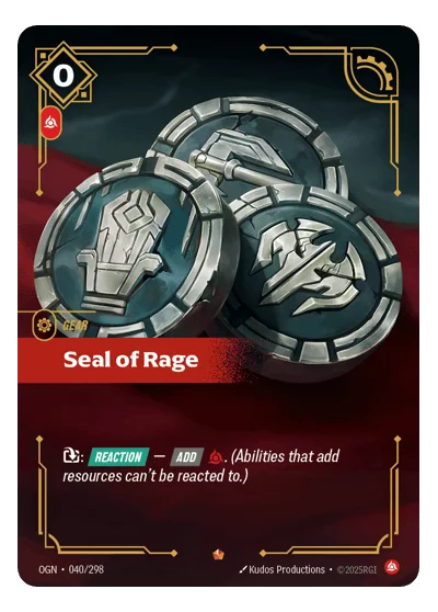 Seal Of Rage OGN-40 Riftbound Chase Card