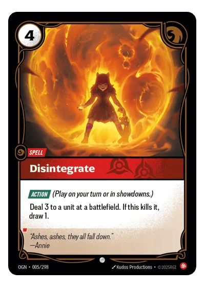Disintegrate OGN-5 Riftbound TCG