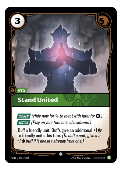 Stand United OGN-53 Common Origins Riftbound TCG Card
