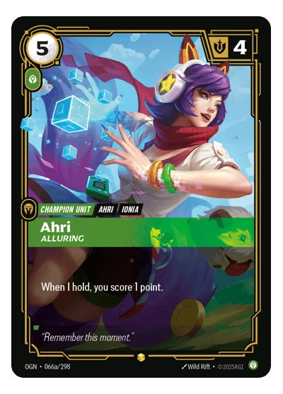 Ahri, Alluring OGN-66a Riftbound TCG