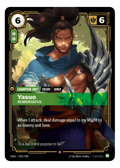 Yasuo, Remorseful OGN-76 Riftbound TCG