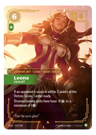 Leona, Zealot OGN-79 Riftbound Chase Card