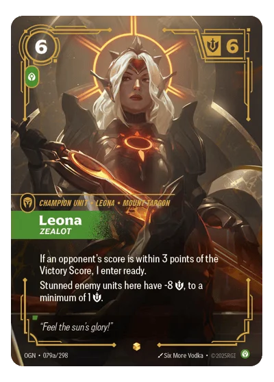Leona, Zealot OGN-79a Riftbound Chase Card