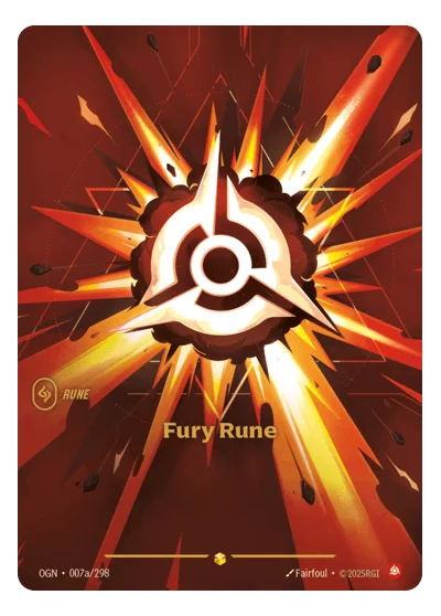Fury Rune OGN-7a Riftbound TCG