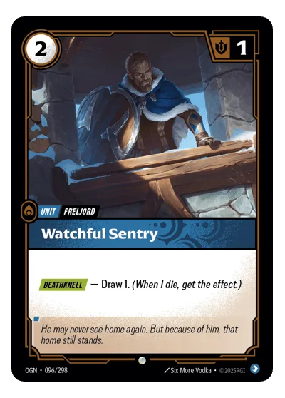Watchful Sentry OGN-96 Common Origins Riftbound TCG Card