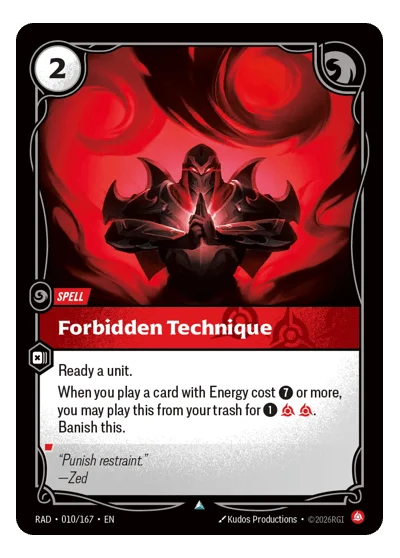 Forbidden Technique RAD-10 Uncommon Radiance Riftbound TCG Card