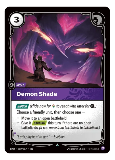 Demon Shade RAD-102 Riftbound TCG