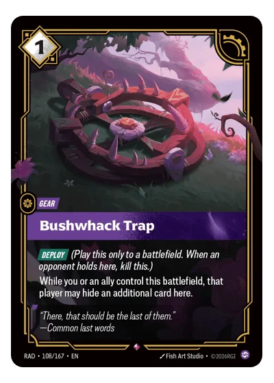 Bushwhack Trap RAD-108 Rare Radiance Riftbound TCG Card
