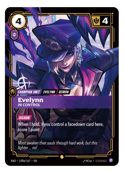 Evelynn, In Control RAD-109a Riftbound Chase Card