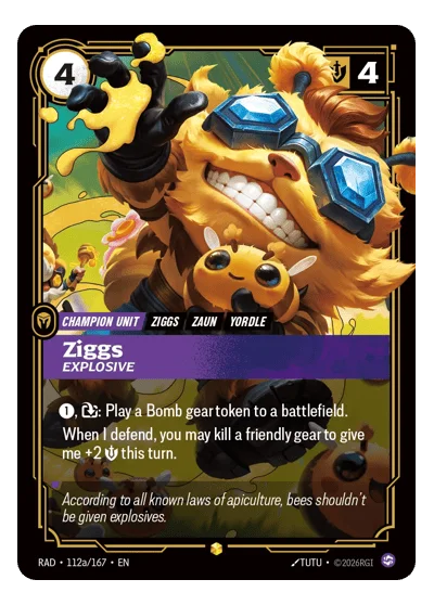 Ziggs, Explosive RAD-112a Riftbound TCG