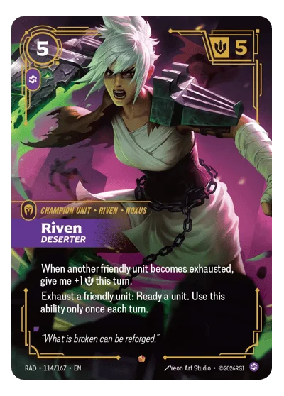 Riven, Deserter RAD-114 Riftbound TCG