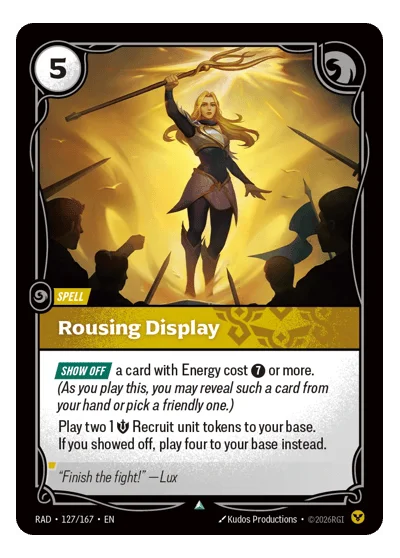 Rousing Display RAD-127 Uncommon Radiance Riftbound TCG Card