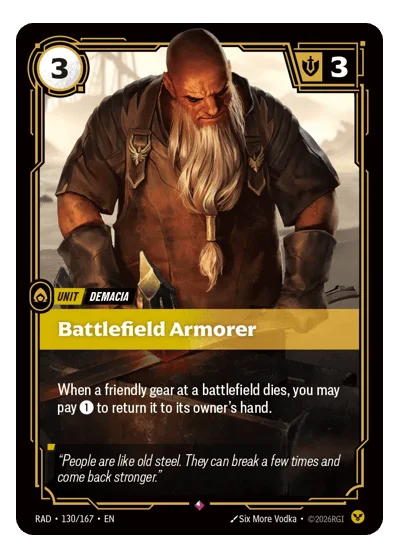 Battlefield Armorer RAD-130 Riftbound TCG