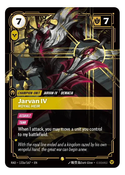 Jarvan IV, Royal Heir RAD-133a Riftbound TCG