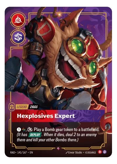 Ziggs, Hexplosives Expert RAD-141 Riftbound TCG