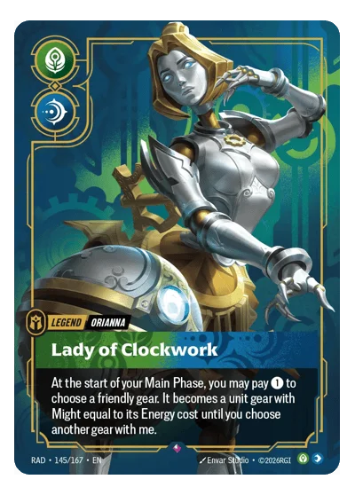 Orianna, Lady of Clockwork RAD-145 Riftbound TCG