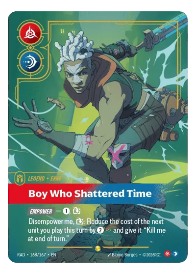 Ekko, Boy Who Shattered Time RAD-168 Riftbound Chase Card