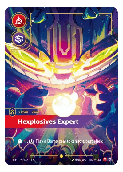 Ziggs, Hexplosives Expert RAD-169 Riftbound Chase Card