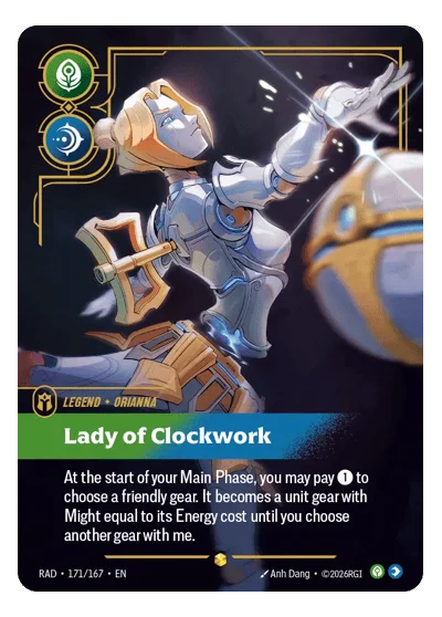 Orianna, Lady of Clockwork RAD-171 Riftbound Chase Card