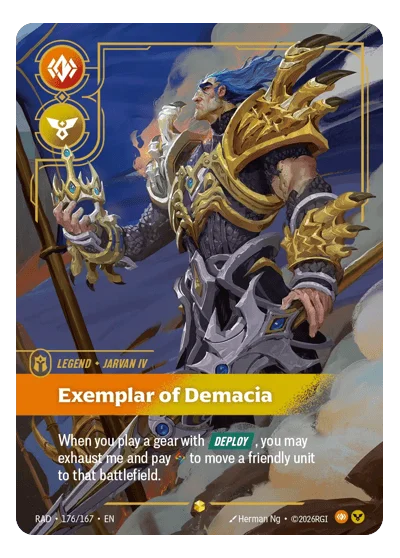 Jarvan IV, Exemplar of Demacia RAD-176 Riftbound Chase Card