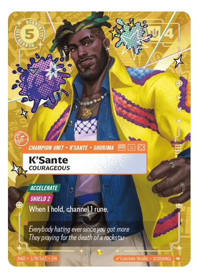 K'Sante, Courageous RAD-178 Riftbound Chase Card