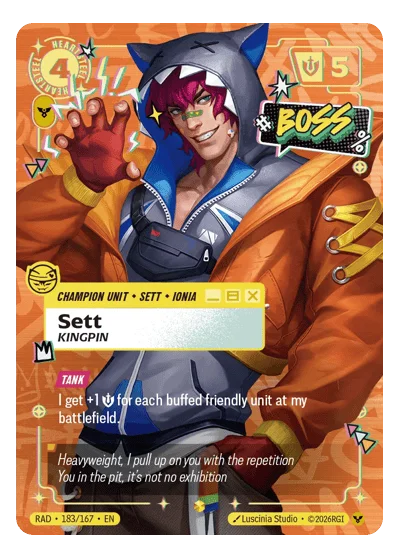 Sett, Kingpin RAD-183 Overnumbered Radiance Riftbound TCG Card