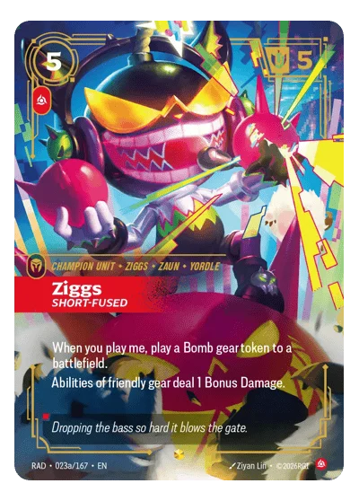 Ziggs, Short-Fused RAD-23a Riftbound TCG