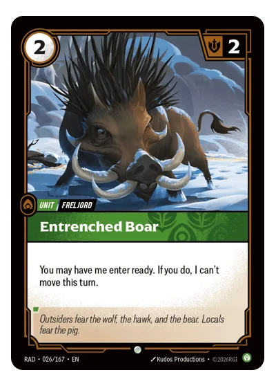 Entrenched Boar RAD-26 Common Radiance Riftbound TCG Card