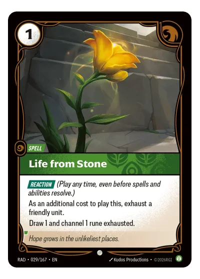 Life from Stone RAD-29 Riftbound TCG