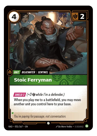 Stoic Ferryman RAD-31 Riftbound TCG