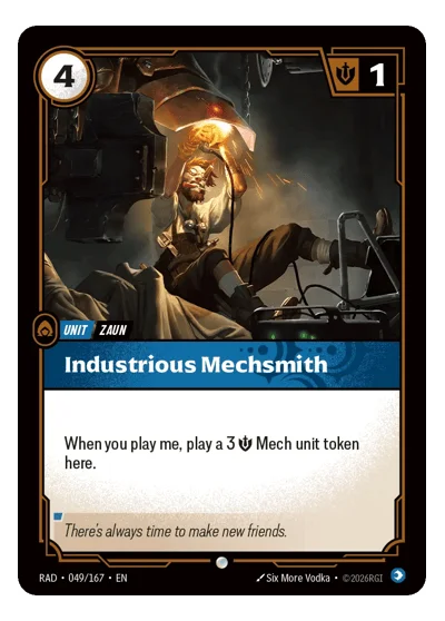 Industrious Mechsmith RAD-49 Common Radiance Riftbound TCG Card