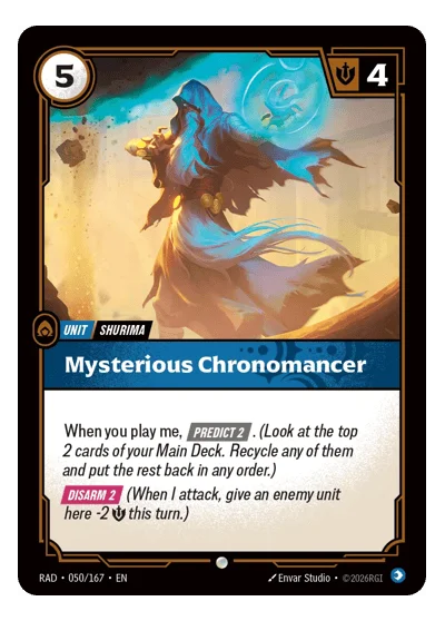 Mysterious Chronomancer RAD-50 Riftbound TCG