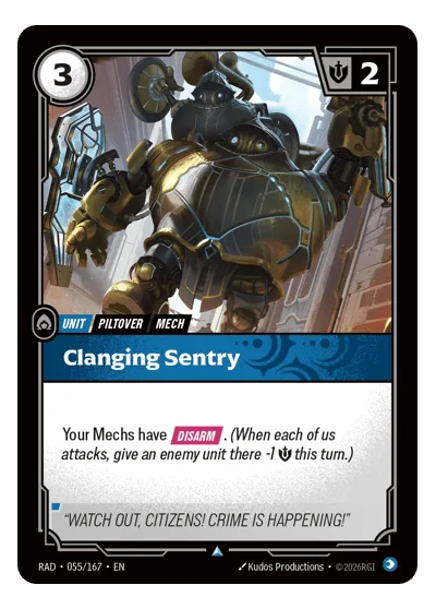 Clanging Sentry RAD-55 Uncommon Radiance Riftbound TCG Card